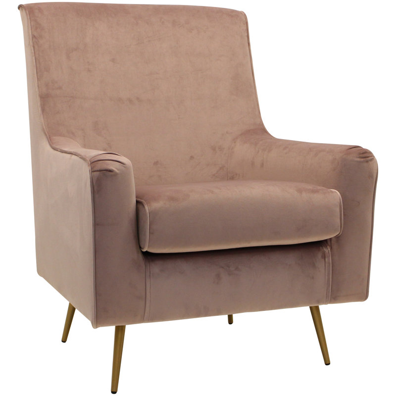 Fauteuil Addi, Velours chantel rose