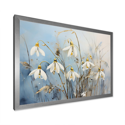 «Blue and Gold Snowdrop Flower Simplicity» sur impression sur toile