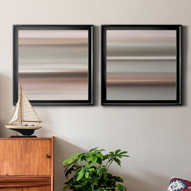 Guilded Sands I - ensemble de 2 reproductions d'art sur toile, Noir, H 17,5 po x l 35 po x P 1,5 po