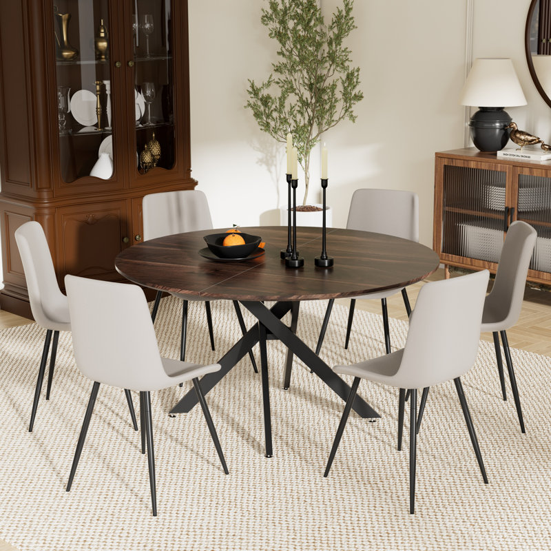 Ensemble de table ronde, Brun, Gris, 7
