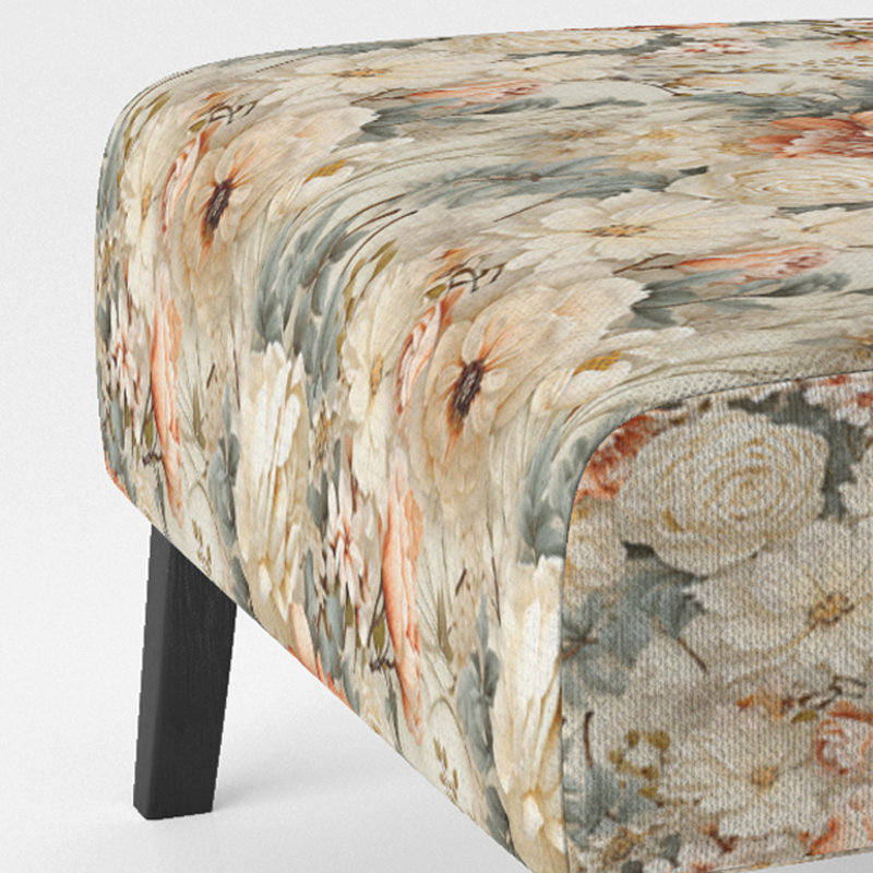 Chaise d'appoint Garden Farmhouse Floral, Harmonie florale de maison de campagne rétro beig
