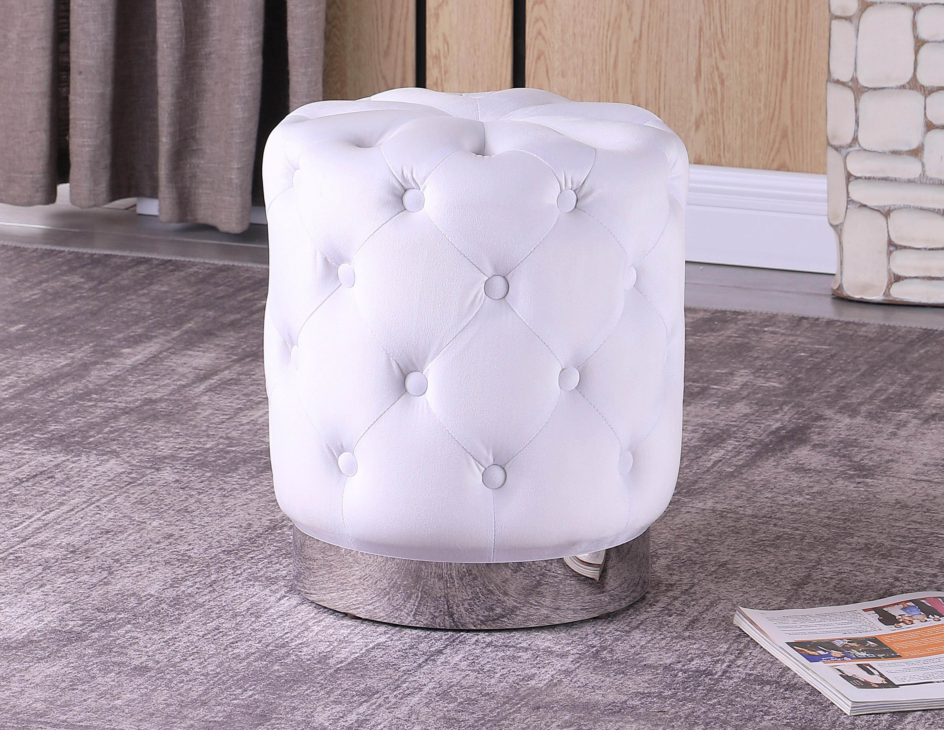 Mercer41 Ceryss Velvet Ottoman & Reviews | Wayfair