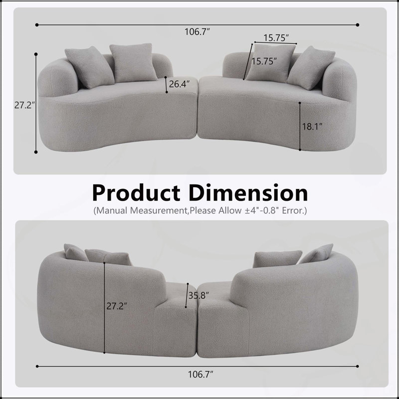 Canapé Curved, Gris