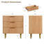 Commode à tiroirs cannelée moderne, commode en bois avec poignées et pieds en métal, rangement-490454406