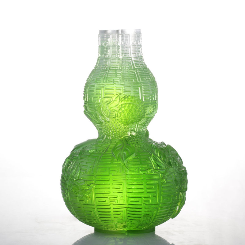 LIULI Crystal Art Crystal Hulu Gourd Sculpture, "Unrestrained Euphony"