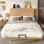 Size Natural Solid Bamboo Floating Platform Bed With Headboard & Built-In Usb/Type-C Ports, No Box Spring Needed, Support Slats For Bedroom & Guest Rooms