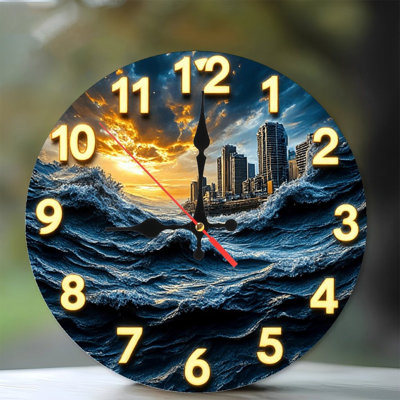 Horloge murale coucher de soleil océan