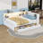 Queen Size Wood Daybed with LED Lighting and Built-In Storage, USB Charging Ports-460018621