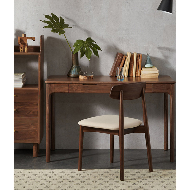 Bureau en noyer noir clair clair, 29.53" H x 47.24" W x 22.05" D