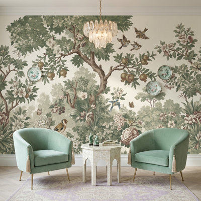 Papier peint floral en forme de grenadier