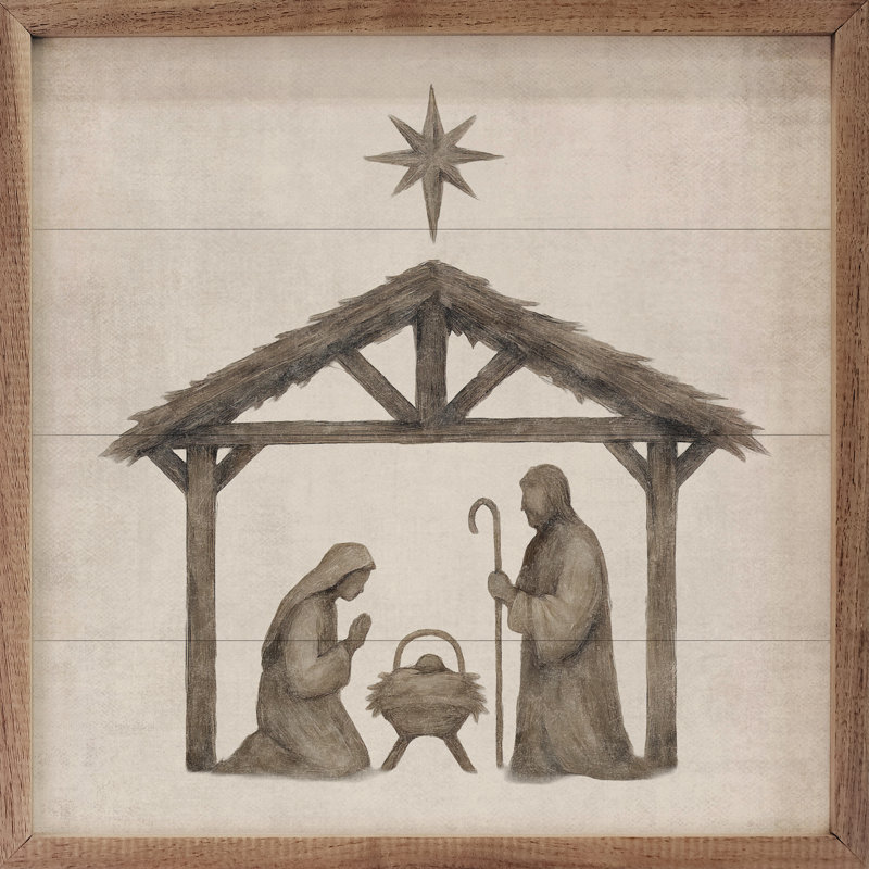 Crèche de Noël, H 16 po x l 16 po