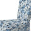 Chaise d'appoint rembourrée bleue et blanche à motif floral III