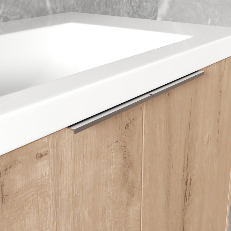 Meuble-lavabo 72 po avec lavabo en résine, portes à fermeture en douceur, lavabo à tablettes de rangement, porte transparente, polyvalent