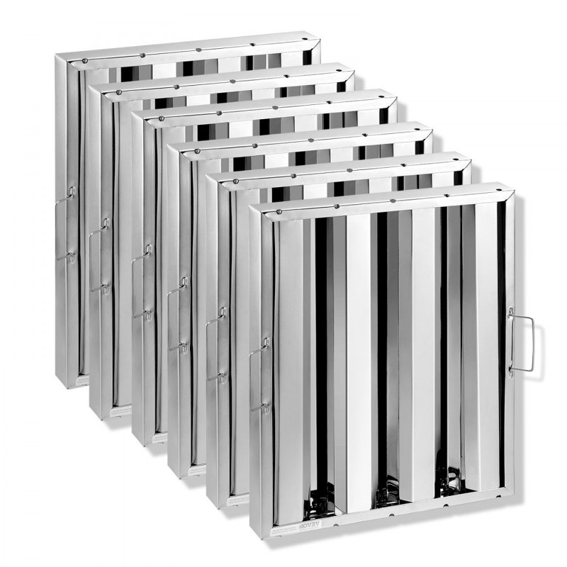 Hotte à filtre commercial 15,5 po x 19,5 po en acier inoxydable