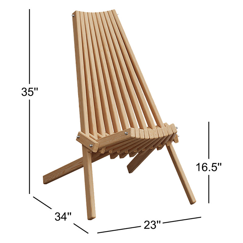 Stigall Pine Foldable Outdoor Adirondack Chair