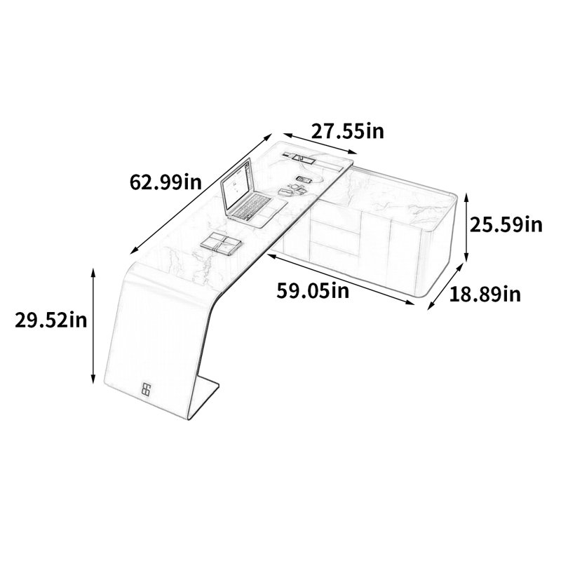 Kaylene, 29.52" H x 62.99" W x 27.55" D