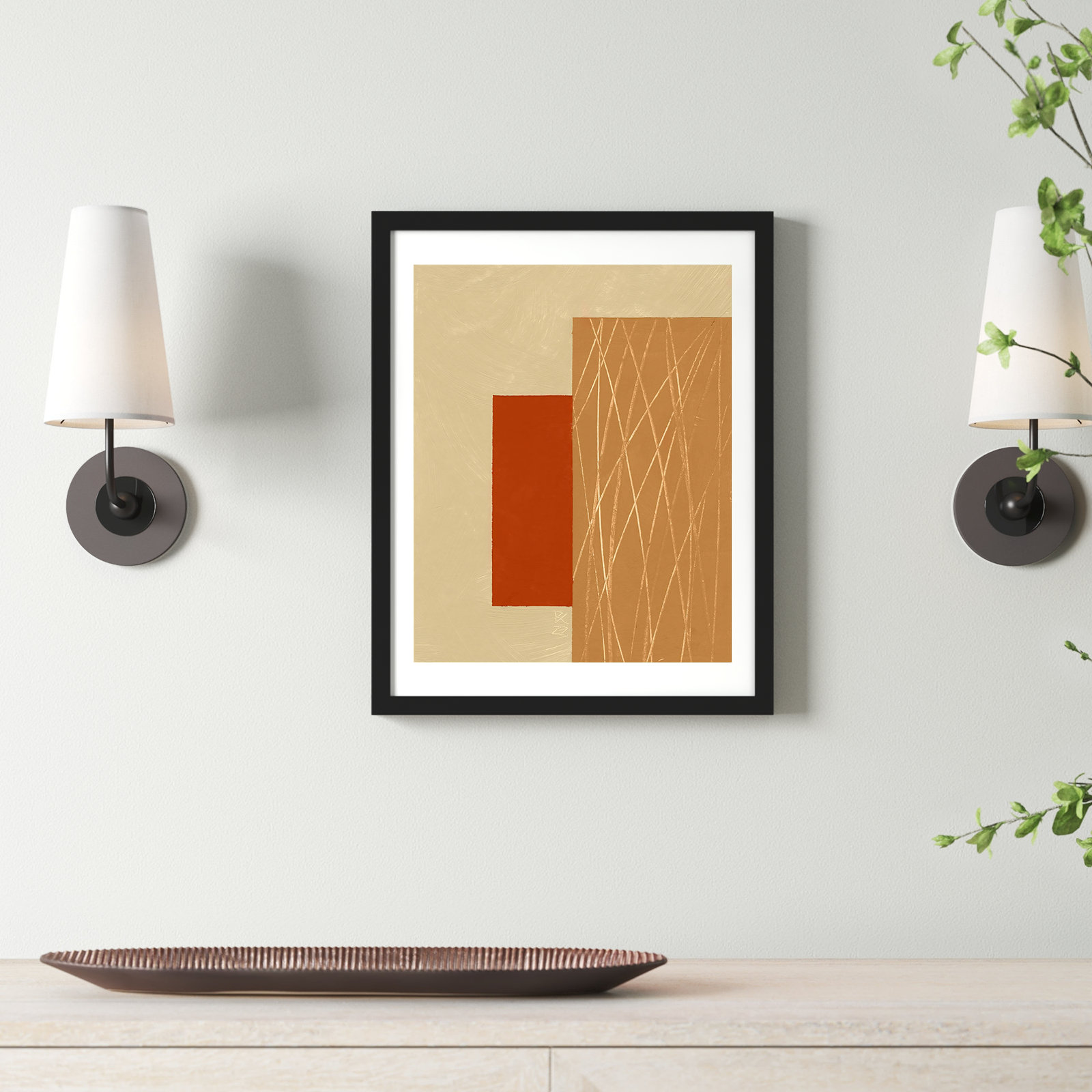 Rhythm 1 by Robert Kamnatnik, Black, 20" H x 16" W x 1.25" D