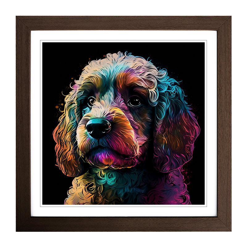 Cockapoo Graphic Art - Framed Print, Walnut