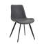 Ensemble de 2 chaises d'appoint Bey, similicuir gris, pieds en métal noir