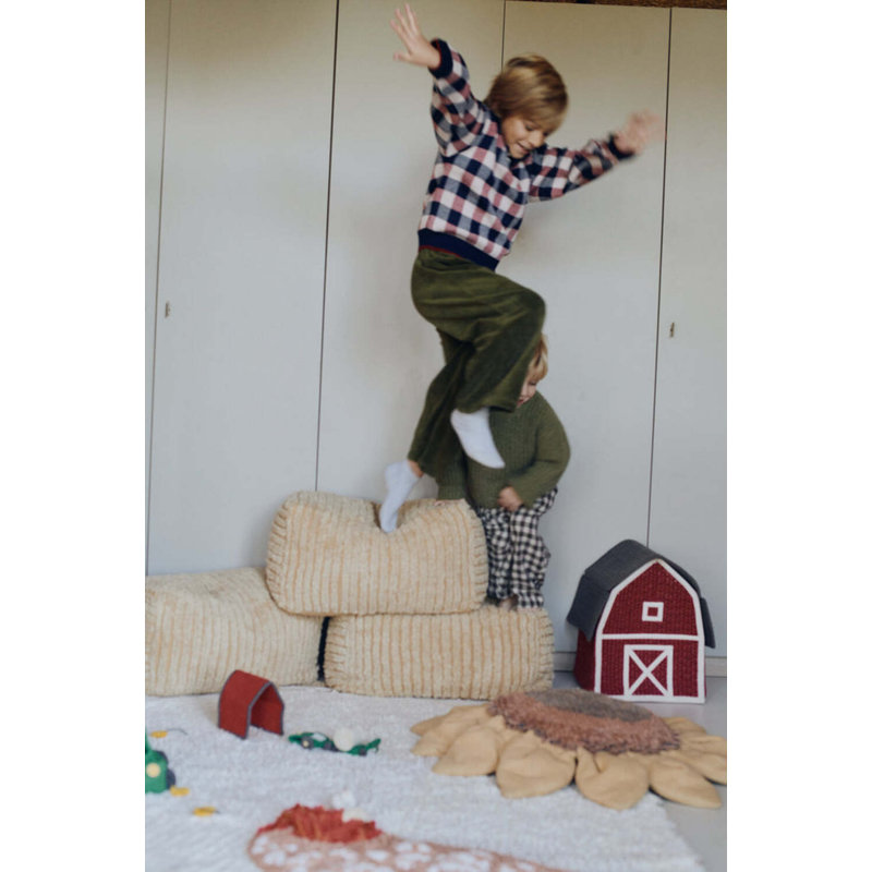 Growing Up On A Farm Upholstered Pouf