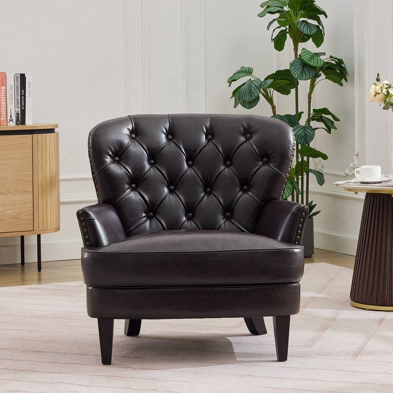 Fauteuil club moulé Moultrie, Marron foncé