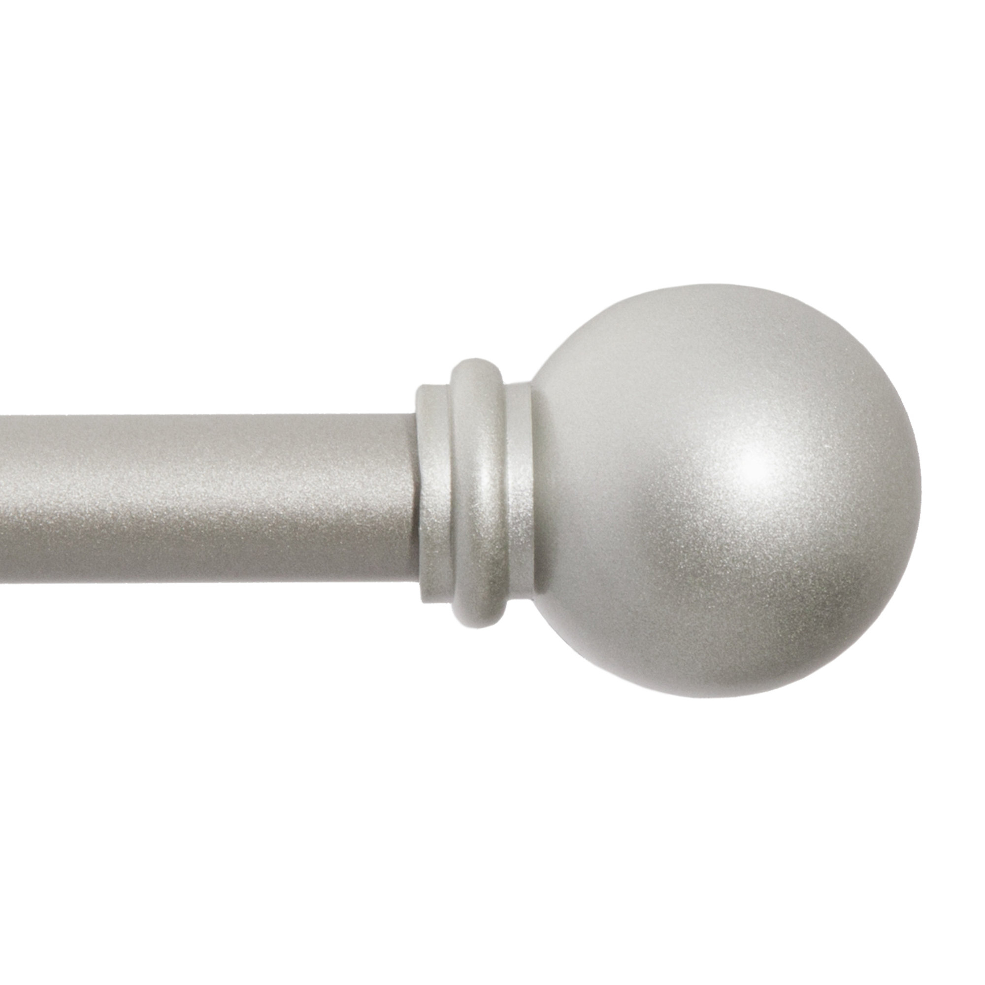 Wayfair Basics Ball End Single Curtain Rod, 28-48" or 48-86" Adjustable Length, 5/8" Dia. Steel, Brushed Nickel, 28" - 48" 