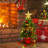 2ft Artificial Green Tabletop Christmas Tree with Pine Cone Red Fruit Gold Star Ball Decorations and LED String Lights