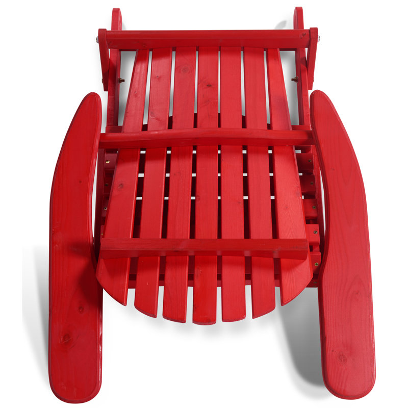 Chaise Adirondack pliante en bois massif pour l'extérieur Philbrick, Rouge