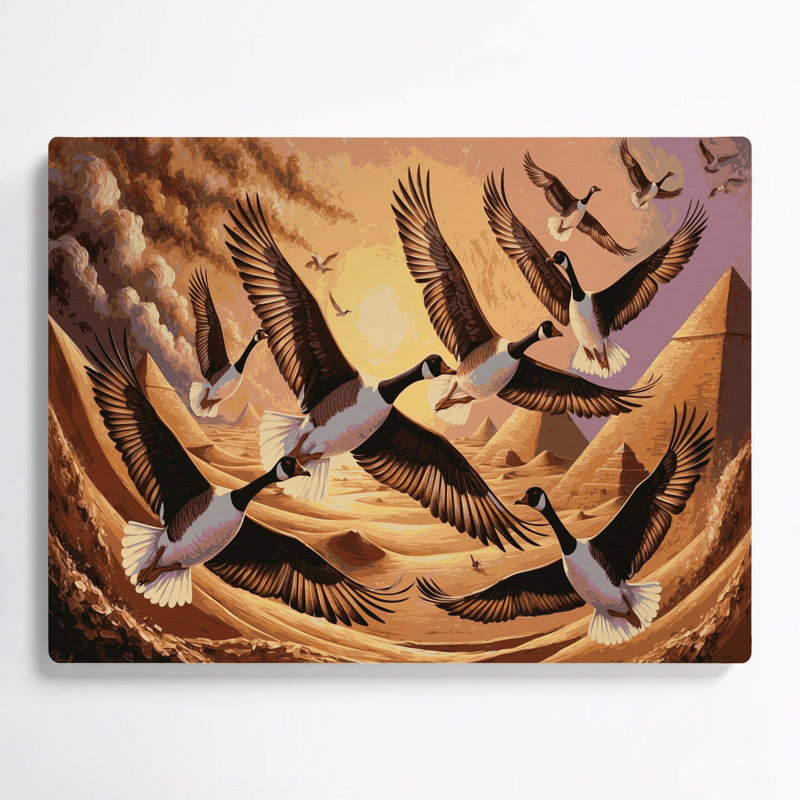 Oiseaux, oie égyptienne, art mural en métal brun, H 12 po x l 18 po