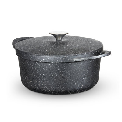 Tower Precision Casserole Dish with Aluminium Lid, Lightweight Cast Aluminium, 20 - 28cm, Black