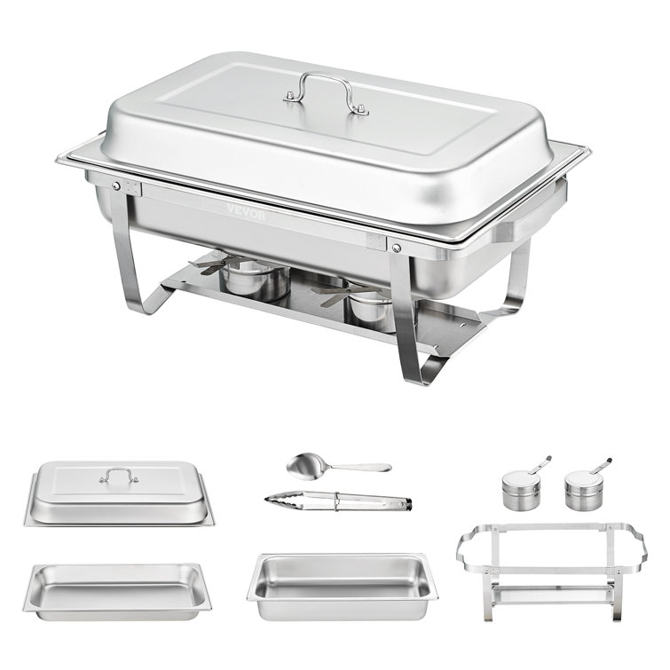 Disposable Chafing Dish Buffet Set, Food Warmers for Parties, Complete 39  Pcs of Chafing Servers with Covers, Catering Supplies with Half-Size Pans