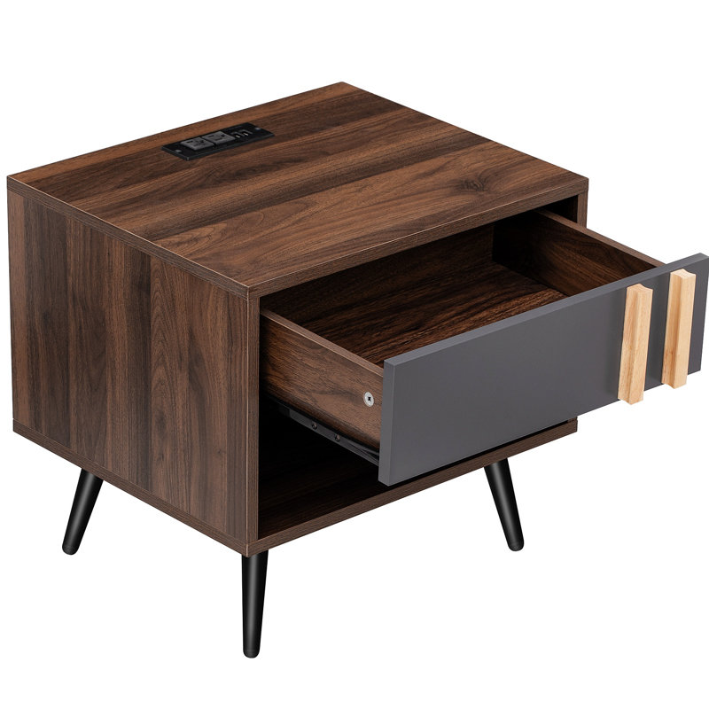 Table de chevet Jasibe en brun