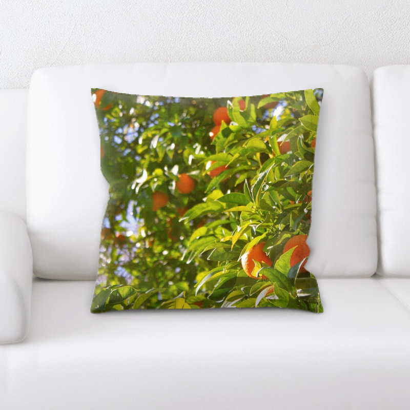 Housse et insert de coussin carré orange