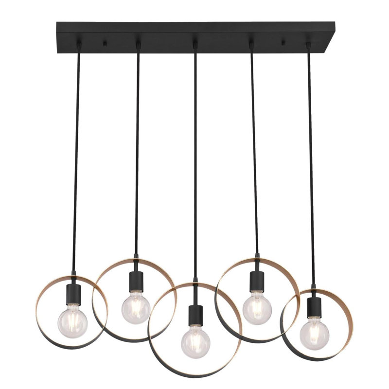 Luminaire suspendu linéaire à 5 lumières pour ilot de cuisine