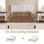 Full Size Bed Frame, Velvet Upholstered Platform Bed with Adjustable Tufted Headboard, No Box Spring Needed, Easy Assembly, White-124010591-124010590