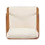 Fauteuil club en acacia avec coussin crème-736466932