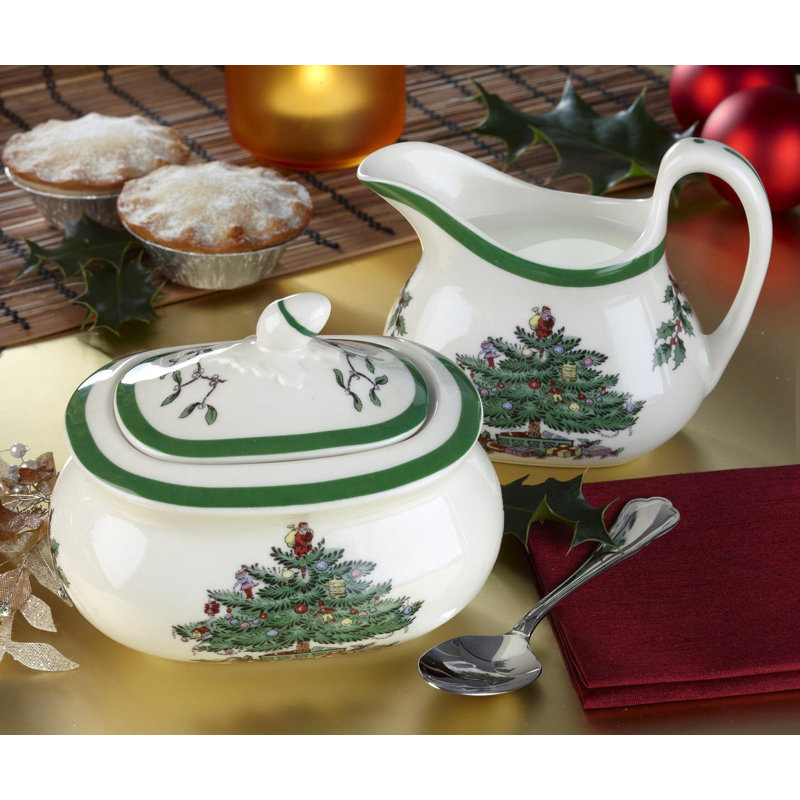 Spode Christmas Tree Sugar & Creamer Set