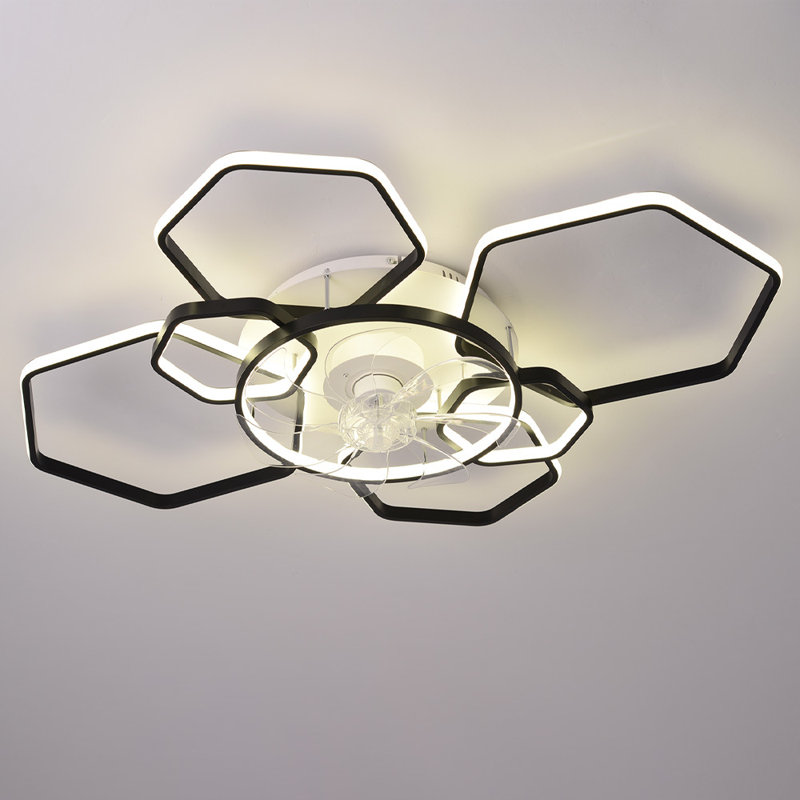 Briyon Ceiling Fan with LED Lights, White/Black