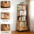 5 Tier Rotating Bookshelf, 360° Display Round Spinning Bookshelf With Wheels