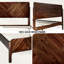 Lit plateforme 100% bois d'acacia massif avec tête de lit et pied de lit Bifrost, design Mid-Century Art déco, aucun sommier requis, support de lattes robuste, résistant aux égratignures et à l'eau-1342188242-1342188253
