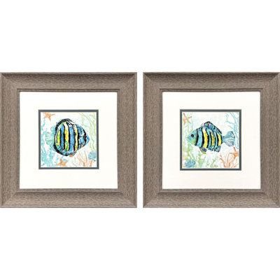 Art encadré de poisson tropical rayé