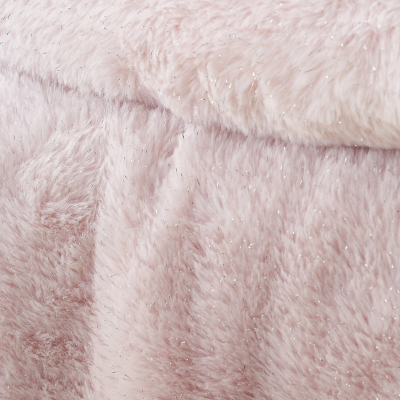 Cosy Glamour Fur Blanket Throw, Pink