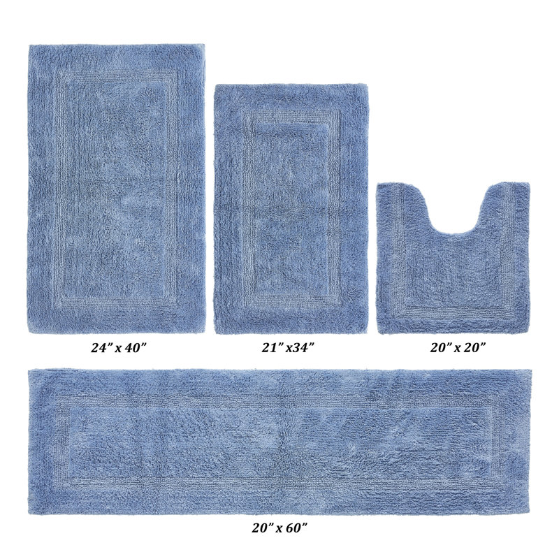 Ensemble de tapis pour salle de bain 100% coton 2370 g / m² Lux, Bleu très foncé