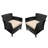 St Outdoor Chairs  2  - Iron & Pe Brown + Tan Seating Patio Pair Waterproof Fabric