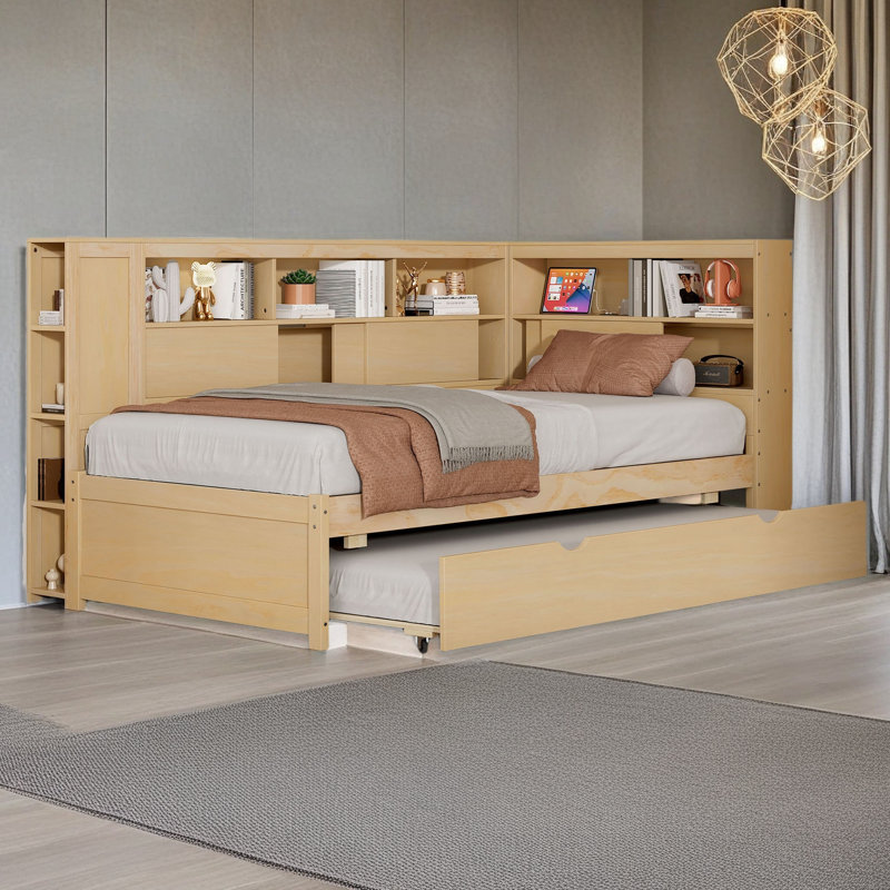 Lit de jour simple en bois, Naturel