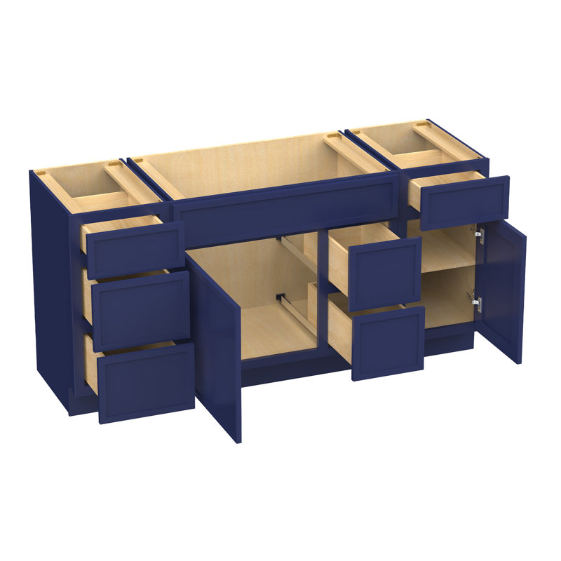 Base de meuble-lavabo simple 66 po seulement, Bleu