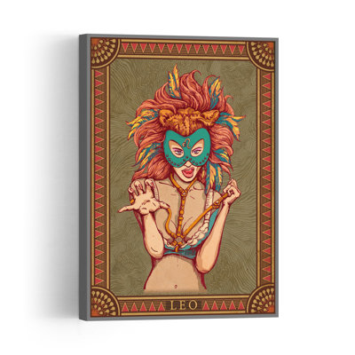 Fierce Leo Lioness Bold Playful Vibrant Lion Portrait Wall Art Print