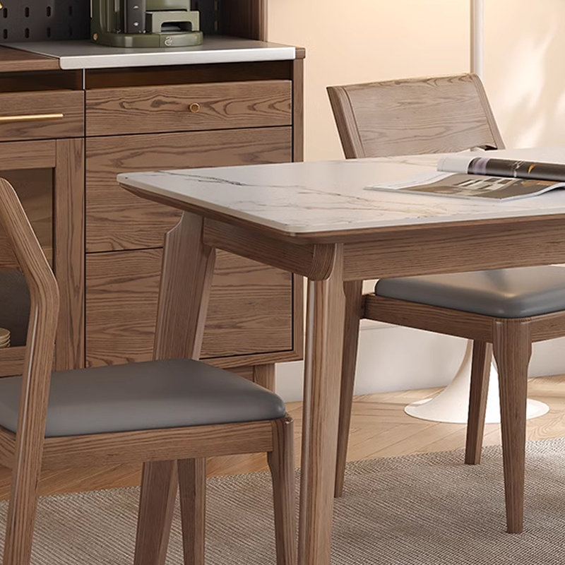 Table de salle à manger rectangulaire en bois de frêne de style nordique, H 29,53 po x L 63 po x l 31,5 po 