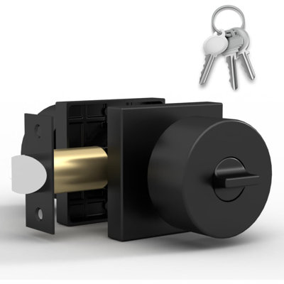 Mega Handles Suana Reversible Interior Door Knob for Bedrooms, Bathrooms, & Hallways | Modern Stainless Steel Door Lock with Square Rosette
