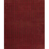 Modern Tibet Hand Knotted Geometric Area Rug in Red